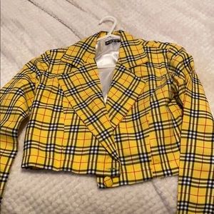Mini yellow plaid blazer
